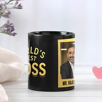 Personalized Boss Day Black Mug