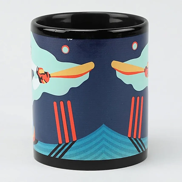 The Cricketer Black Mug