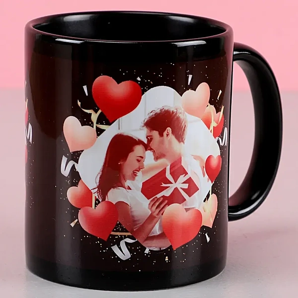 In Love Personalized Black Mug