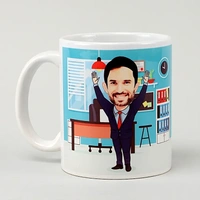 Personalized Office Man Caricature Mug