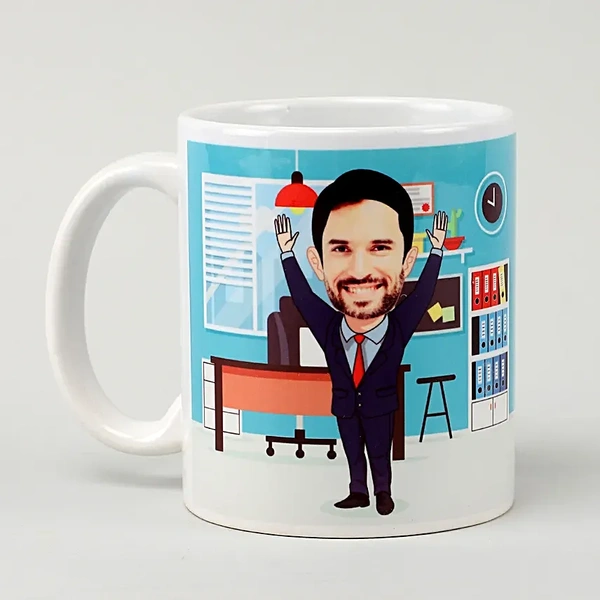 Personalized Office Man Caricature Mug
