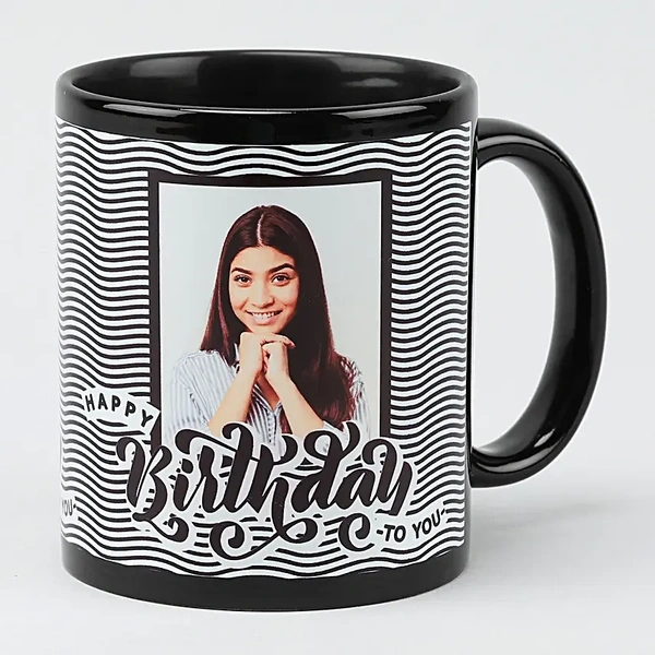Personalized Striped Birthday Mug