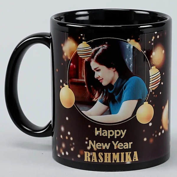 Happy New Year Personalized Black Mug