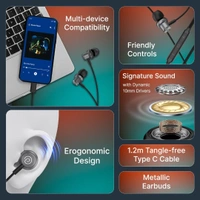 pTron Tunes Type C Wired Earphones with Signature Sound