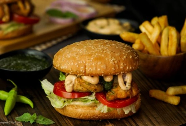 Chicken Shami Kebab  Burger