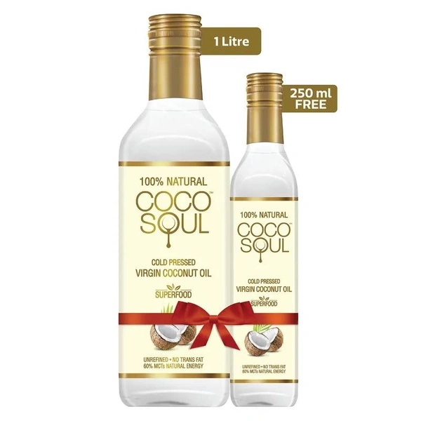 COCO SOUL COLD PRESSED NATURAL VIRGIN COCONUT OIL, 1.25 L