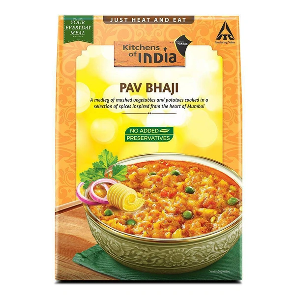Kitchens of India Ready to Eat PAV BHAJI - Heat and Eat, Indian Meal