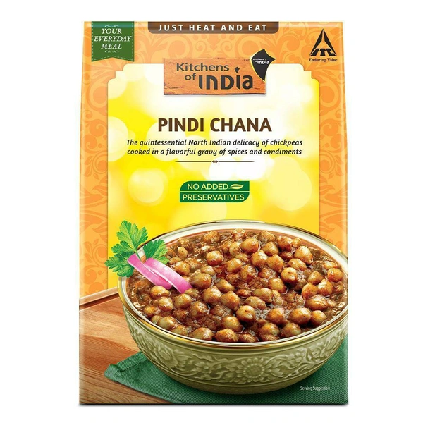 Kitchens of India Ready to Eat PINDI CHANNA - Heat and Eat, Indian Meal