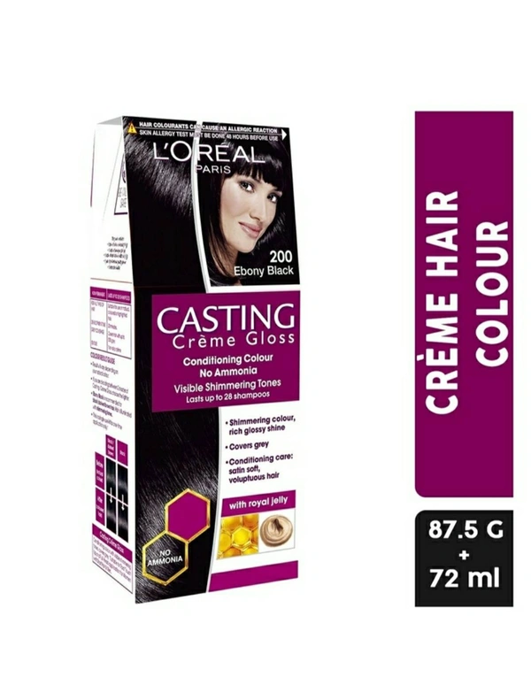 Loreal Paris Conditioning Hair Colour Shade 200 (Ebony Black) 87.5g+72ml