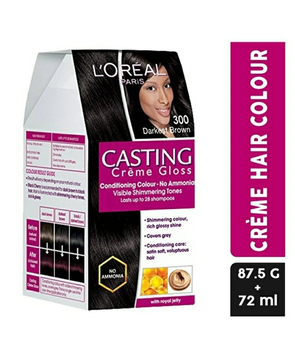 Loreal Paris Conditioning Hair Colour Shade 300 (Darkest Brown) 87.5g+72ml