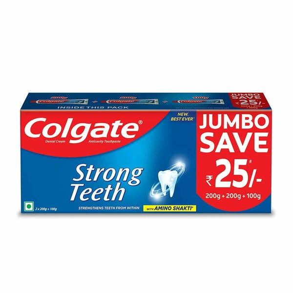 Colgate Strong Teeth Anticavity Toothpaste with Amino Shakti - 500g(200+200+100)