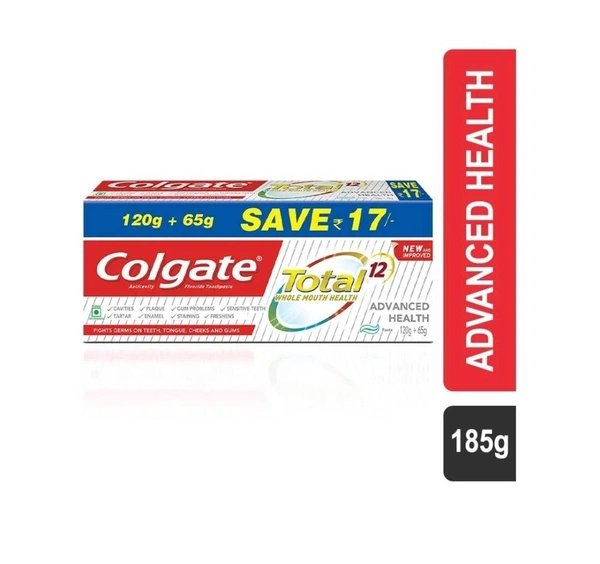 Colgate Total Advanced Health Anticavity Toothpaste 120g+120g