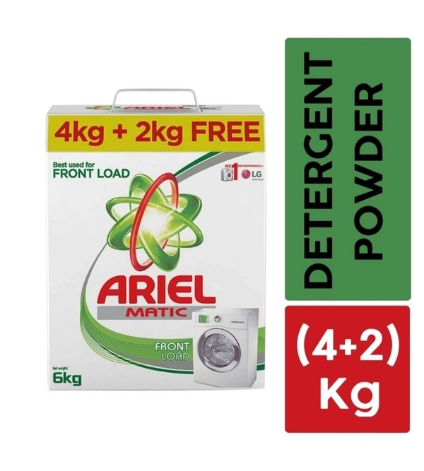Ariel Matic Front Load Washing Powder 4kg + 2kg Free