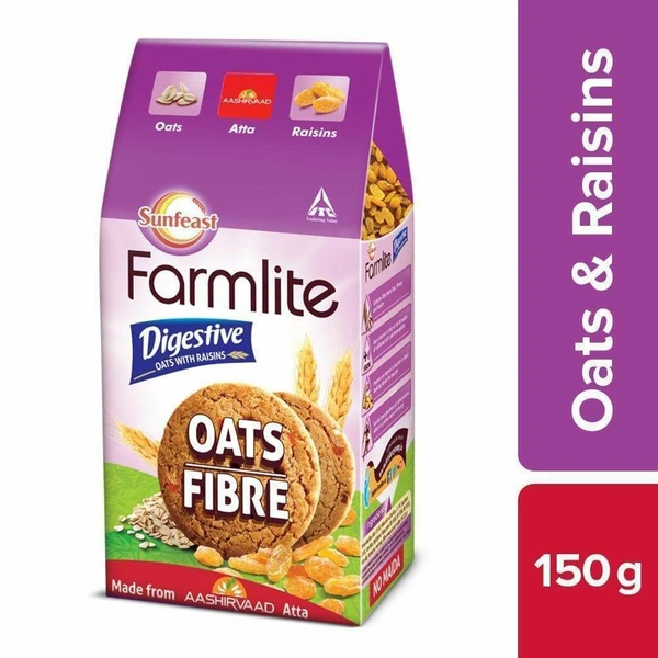 Sunfeast Farmlite Active Oats & Raisins ( NO MAIDA MADE FROM AASHIRWAAD ATTA)