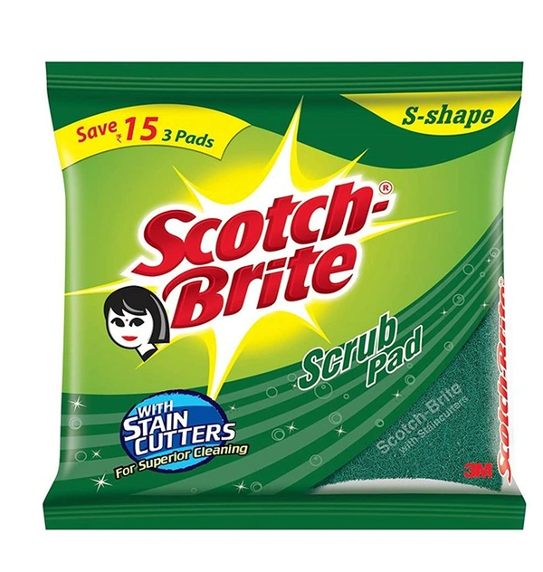 3M Scotch Brite Scrub Pad ( Pack Of 3 ) 10cm X 14cm