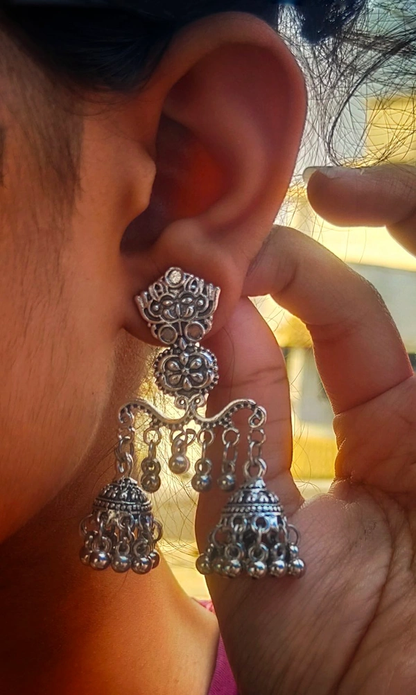 Rishmita Collections Oxcidize Jhumka 