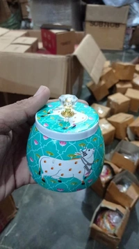 Pichwai metal dibbi Very good quality All real pic shared Design random only