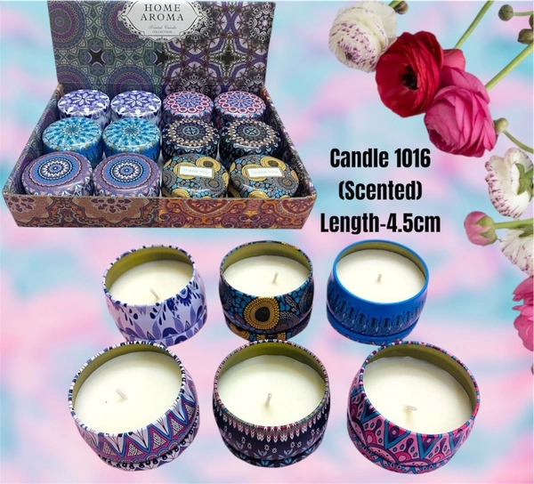 Tin metal jar wax candles with aroma  4.5 cm