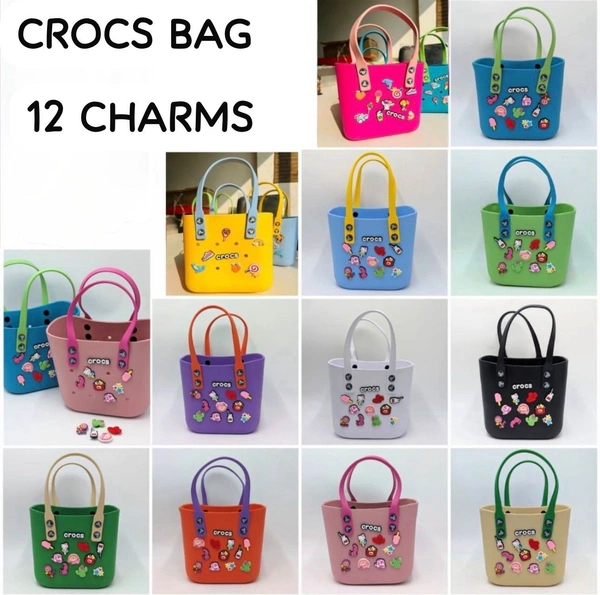 New Crocs Beach Bags Arrived With Charms 💕💕✨  Size 24*12*20 cm Real pic shared