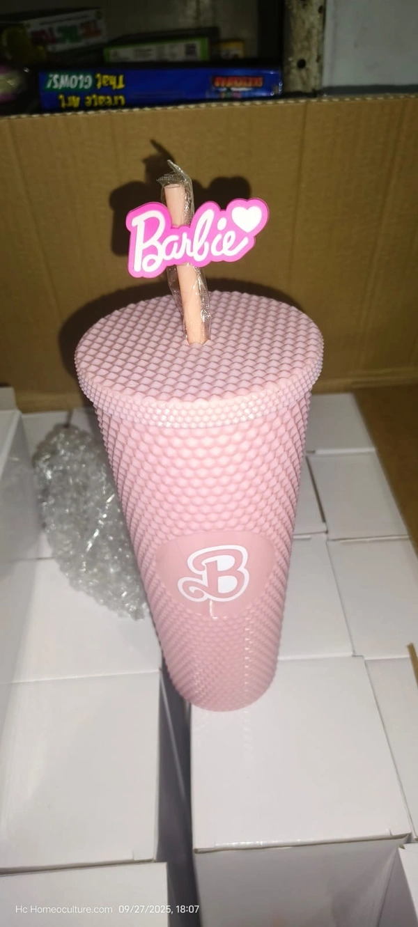 Barbie acrylic tumblers box packing   1200ml one pc  - Pink