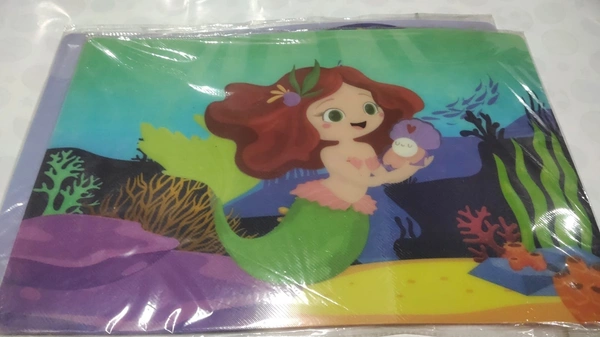 Kids pvc dining table mats set of 6 pcs 3 themes available Mermaid Avengers Space