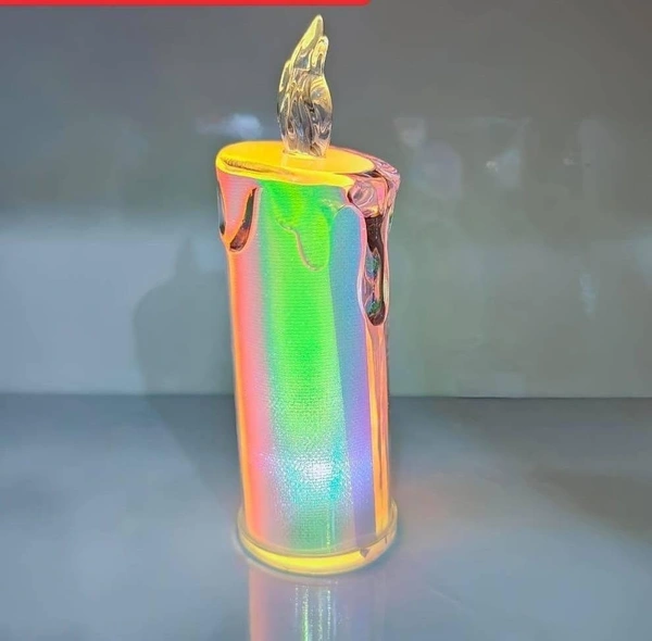 Rainbow holographic candle 11 cms approx Single pc box packing