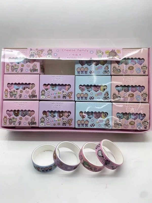 Washi tape in capybara and labubu theme Each box has 4 tapes