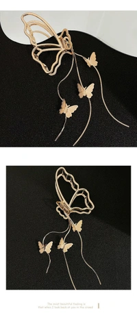Homeoculture New Hair Claws Gold Vintage Long Tassel Pendant Metal Hair Pins Women Fashion Hairpin Headwear Shark Clips Hair Accessories