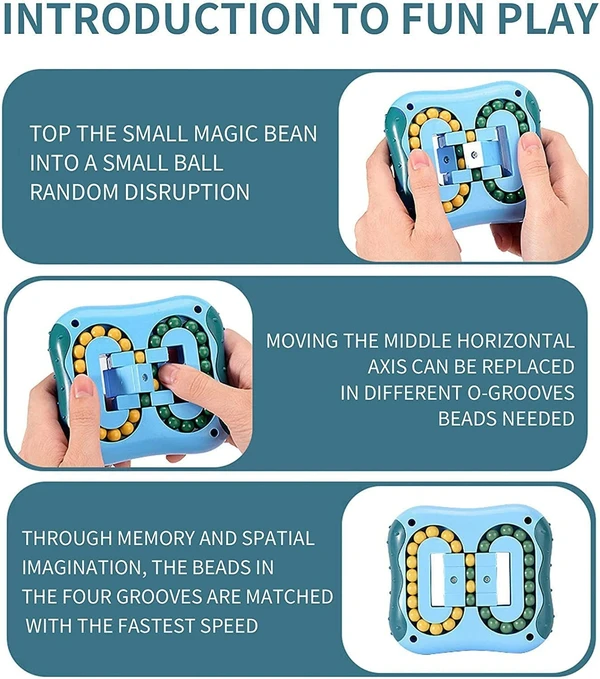 Kids Puzzle Ball Rotating Magic Bean Toy Puzzle Handheld IQ Ball Fingertip Rotating Beads Game Stress Relief Mind Game IQ Level Increase Game