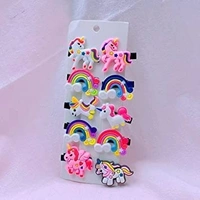 10 Princess UNICORN RAINBOW Mermaids Hair Clips Set Baby Hairpin For Kids Girls Princess Hair Clips with Alligator Set Baby Hairpin For Kids Girls Toddler Hair Accessories