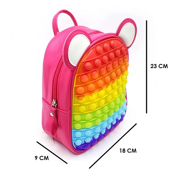 12 inch Casual Backpack Purse for Girls, Bag with Bunny Ears, Mini Shoulder Backpack, Party Favors Fidget Bag, Picnic Bag for Kids, Gift for Kids Birthday Party