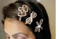 Set of 12 pcs Stylish Shaped Golden Hair Pins For Women Hair Pin (Gold)