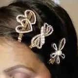 Set of 12 pcs Stylish Shaped Golden Hair Pins For Women Hair Pin (Gold)