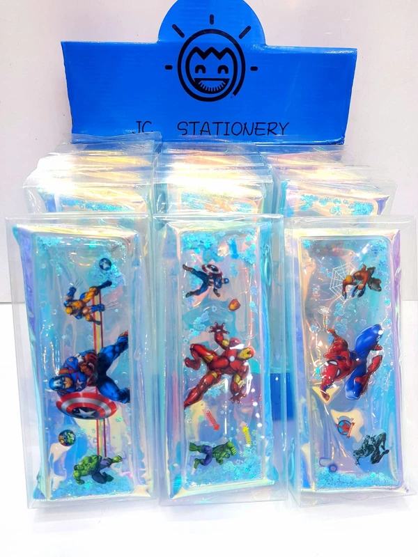 Homeoculture New designs in water glitter pouches Superhero Frozen