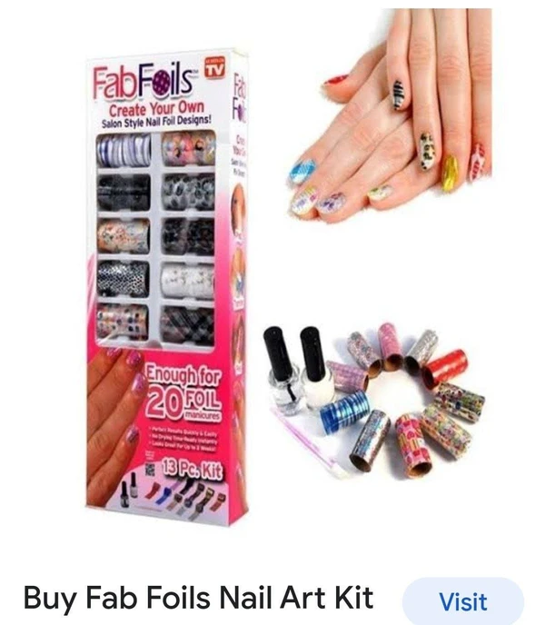 Nail art foils transfer kit set adhesive tips creative nail art materials