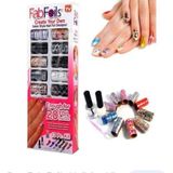 Nail art foils transfer kit set adhesive tips creative nail art materials