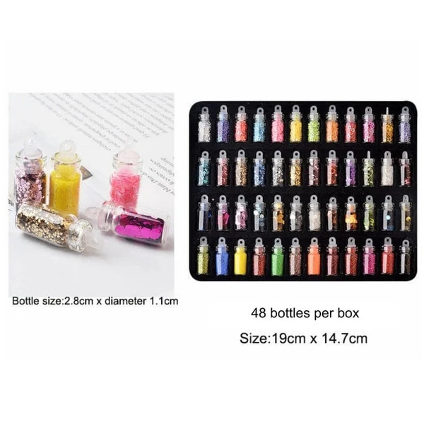 Nail art decoration kit 48 pc set