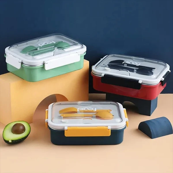 3 section Lunch Box Color random only