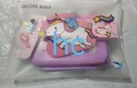 Homeoculture Unicorn pouch combo 1 A4 size pouch 1 smiggle stationery pouch 1 water glitter pen 1 stationery kit 2 erasers 1 eraser set Color random