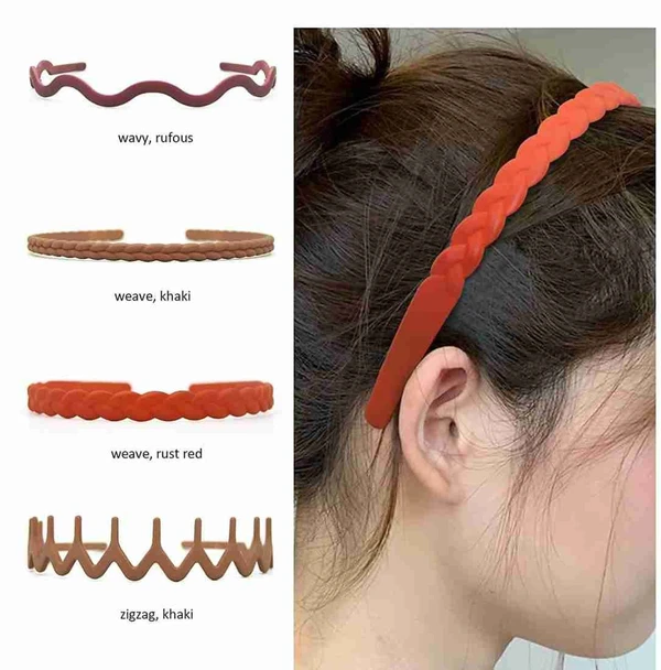 Set of 8 pcs plastic matte finish hairband all different designs