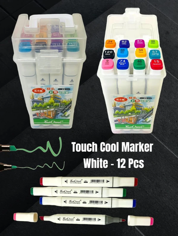 Homeoculture Touch cool heavy quality Marker  Dual tip Marker with box packing 12 shades