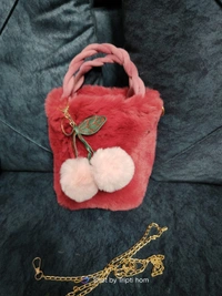 Homeoculture Premium quality fur purse with sling chains Real pic shared Over 10 colors available