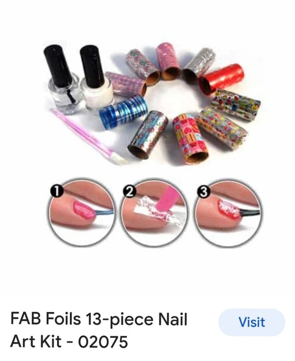 Nail art foils transfer kit set adhesive tips creative nail art materials