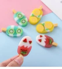 Cute icecream fruit fragrant erasers 2 pcs in a box packing Color random only