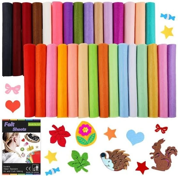 Heavy quality felt sheets pack of 10 Size A4 Colors mix