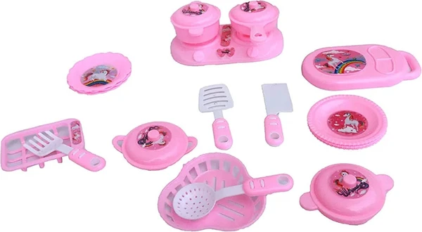 Homeoculture Plastic Unicorn Kitchen Set | Brings Imaginary Cooking | Bring Smile on Your Little Girls Face with This Unique Kitchen Set