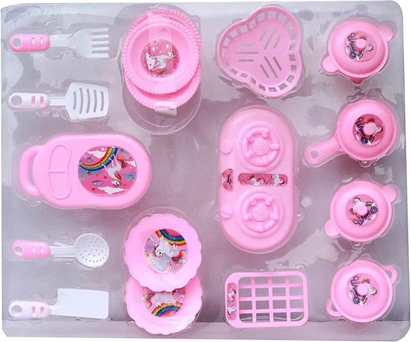 Homeoculture Plastic Unicorn Kitchen Set | Brings Imaginary Cooking | Bring Smile on Your Little Girls Face with This Unique Kitchen Set