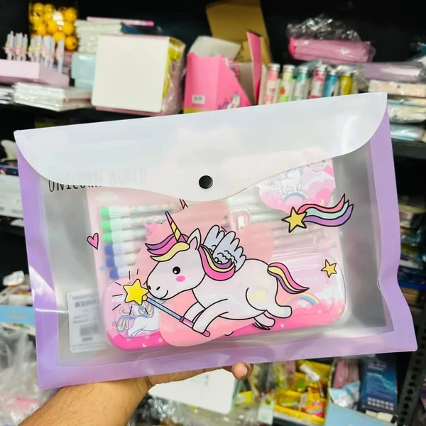 Unicorn Space Folders  My clear bags PVC material good quality Pack of 6