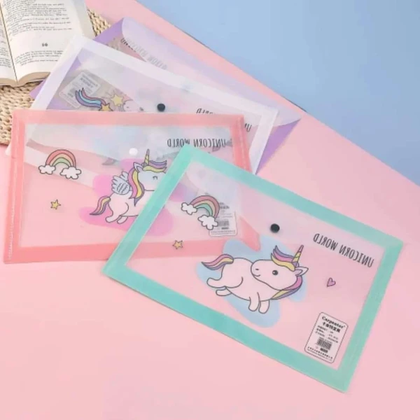 Unicorn Space Folders  My clear bags PVC material good quality Pack of 6