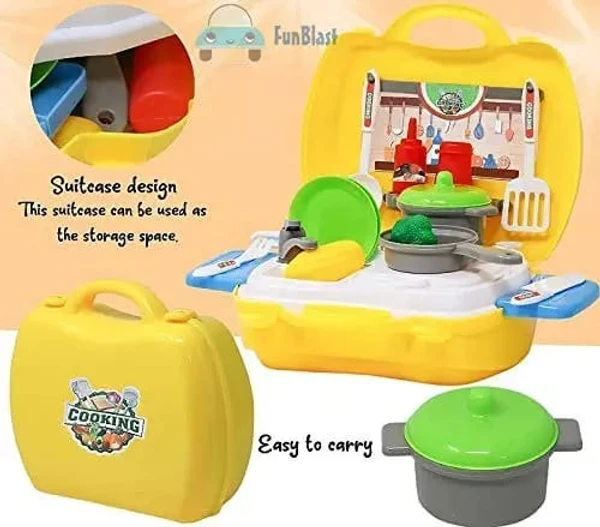 Homeoculture 26 piece pretend play kitchen set for kids Inna briefcase